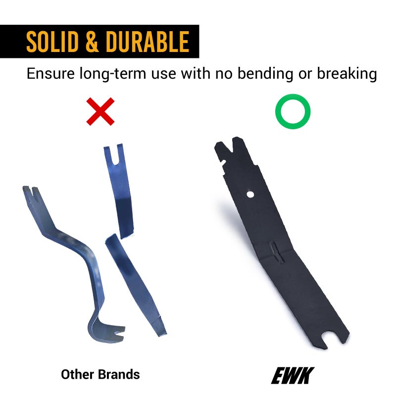 EWK 4 Pcs Metal Trim Removal Tool Set, Car Door Panel Clip Puller, Audio Board, Windows Pry Kit - Image 5